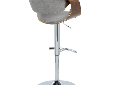 Curvo - Mid Century Modern Adjustable Barstool With Swivel With Rounded T Footrest (Set of 2)