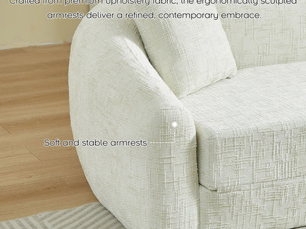 Curved Convertible Sofa, 2 In 1 Fold Out Bed With Pull Out Base And Deep Seat