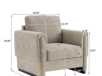 Upholstered Accent Armchair With Square Arm