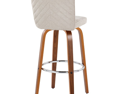 Henry - Contemporary Fixed Height Barstool With Swivel With Round Footrest (Set of 2)