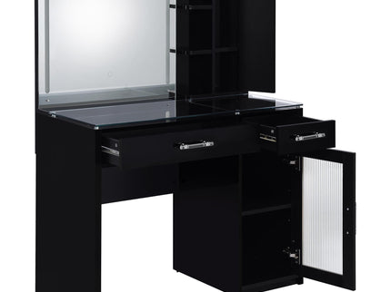 Kerr - 2 Drawer Makeup Vanity Table With Mirror And Stool
