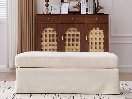 Wide Modern Upholstered Ottoman Foot Stool