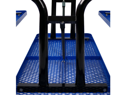 Rectangular Outdoor Steel Picnic Table With Umbrella Pole