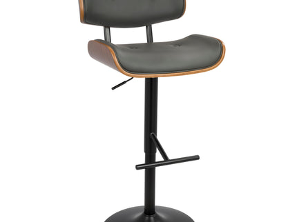 Lombardi - Mid Century Modern Adjustable Barstool With Swivel With Straight T Footrest (Set of 3)