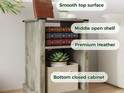 Farmhouse Nightstand, Charging Station & Storage