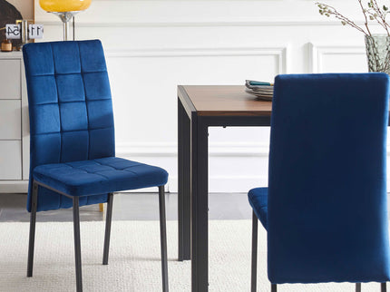 High Back Nordic Dining Chair Modern Fabric Chair With Legs (Set of 2)