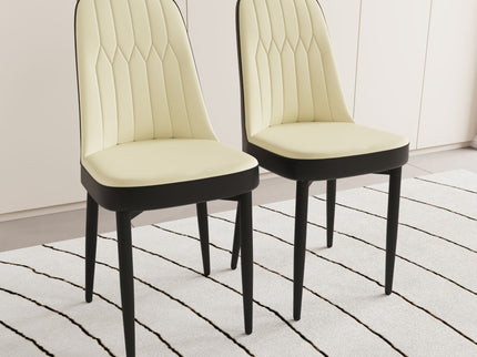 Modern Dining Chair With Cushions And Metal Legs
