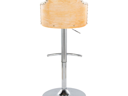Ahoy - Contemporary Adjustable Barstool, Swivel With Rounded T Footrest (Set of 2)