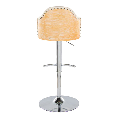 Ahoy - Contemporary Adjustable Barstool, Swivel With Rounded T Footrest (Set of 2)