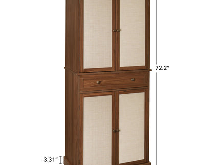 4 Door Storage Cabinet With 1 Drawer, With 4 Adjustable Inner Shelves