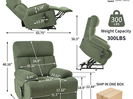Oversized Power Lift Recliner Chai With Remote Control, Side Pocket, Spacious Seat