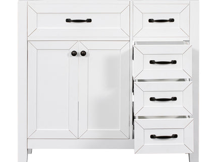 Modern Bathroom Vanity Base Only, 2 Doors And 3 Drawers
