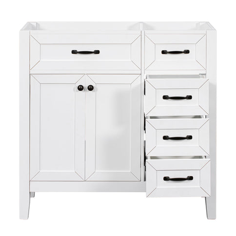 Modern Bathroom Vanity Base Only, 2 Doors And 3 Drawers