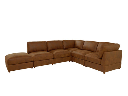 Modular Upholstered Sectional, Medium Firm Seat Cushion, Custom Configuration - Brown