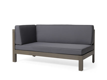Aura - 2 Piece Outdoor Set With X Back Left Bench And Corner - Dark Gray
