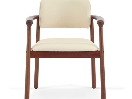 Dining Room Chairs, Ideal For Home & Kitchen (Set of 2) - Beige / Dark Walnut