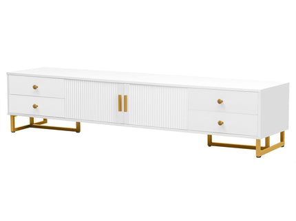 TV Media Console Table, TV Stand With Storage For Living Room - White