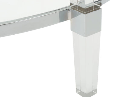 Tempered Glass Round Coffee Table With Four Legs - Clear