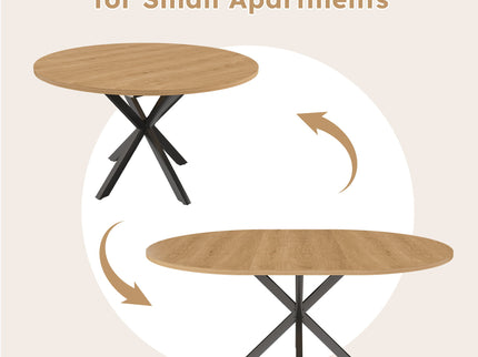 Modern Extendable Round Dining Table Set, Table With Chairs
