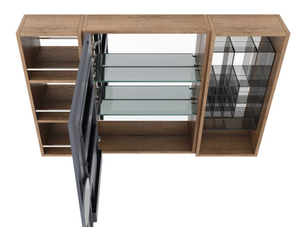Wall Mounted Bathroom Mirror Cabinet With Adjustable Shelves Storage Cabinet - Imitative Oak