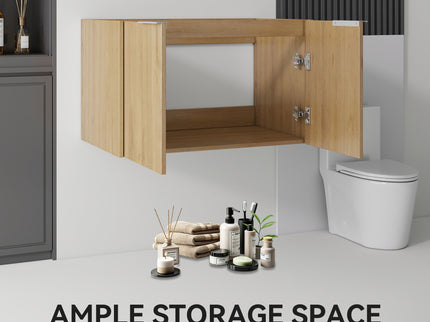 Floating Bathroom Vanity Cabinet With Soft Close Double Doors, Spacious Interior Storage, Wall Mounted, Cabinet Only