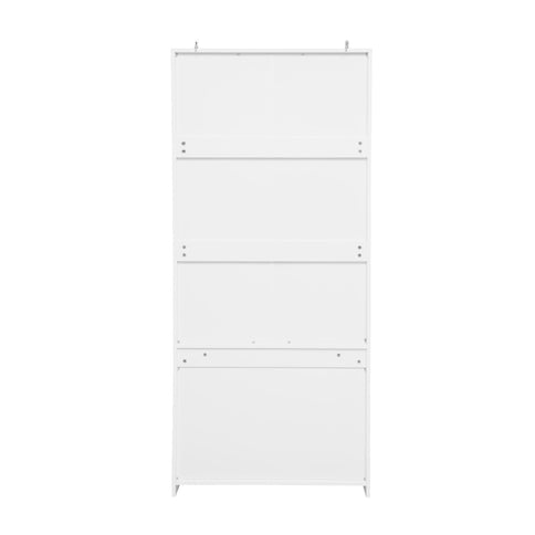 Hollow Pattern 2 Door 3 Drawer Wardrobe, The Collision Of Wood Color, Suitable For Bedrooms And Dressing Rooms - White