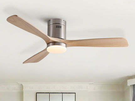 Low Profile Flush Mount Intergrated LED Ceiling Fan With Light And Silent Reversible Motor
