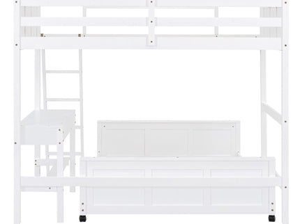 Full Over Full Bunk Bed With Desk