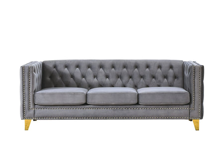 Modern Sofa With Button Tufting, Upholstered Couch For Living Room
