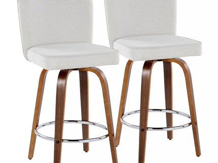 Henry - Contemporary Fixed Height Counter Stool With Swivel With Round Footrest (Set of 2)