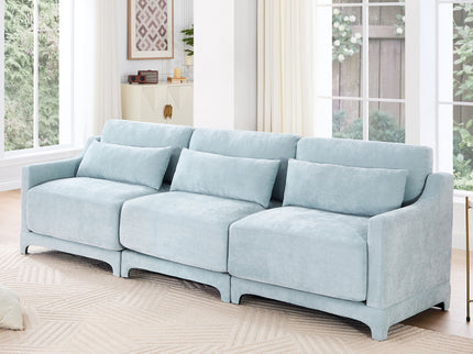 Elegant Sofa With Ergonomic Design And Lumbar Pillows