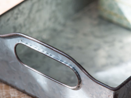 Decorative Galvanized Nesting Trays (Set of 3) - Gray