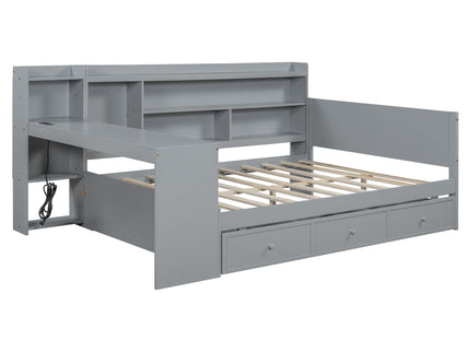 Daybed With 3 Drawers USB Ports And Desk