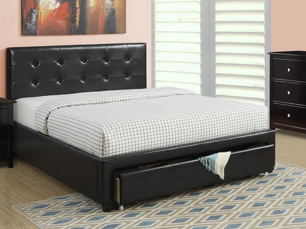 Bed With Tufted Headboard And Storage Drawer