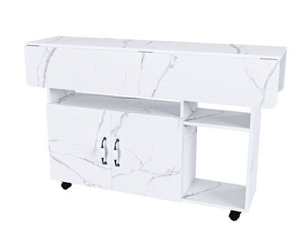 Multi Functional Folding Table With Storage Shelves And Wheels