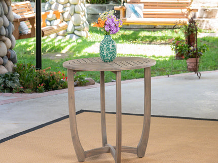 Hermosa - Rustic Circular Bistro Table - Gray