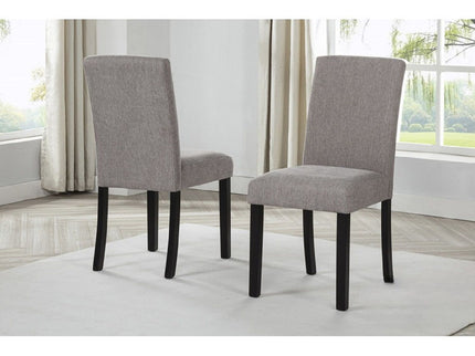 Upholstered Dining Room Kitchen Side Chairs (Set of 2) - Black / Gray