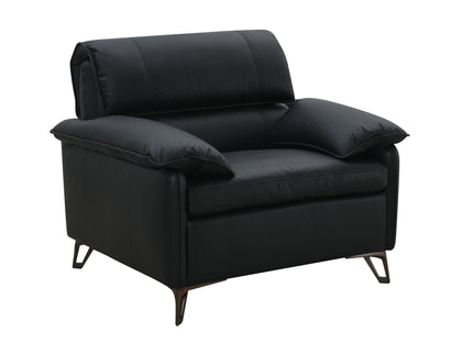 Eilene - Top Grain Leather Chair - Black