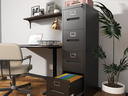 Premium Drawer File Cabinet With Lock, Metal Vertical Design, A4 Legal / Letter Size