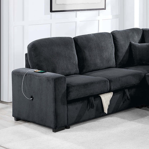 Modern Design Convertible Sectional Storage Bed With USB Port