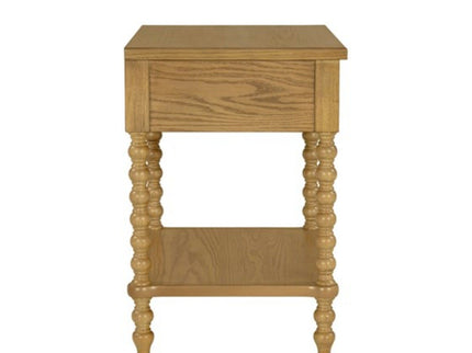 Traditional Durable Nightstand Table With Drawer And Shelf