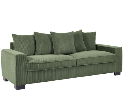Luxe Sofa With 5 Matching Toss Pillows, Sleek Design, Spacious And Comfortable 3 Seater Couch