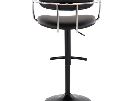 Demi - Contemporary Adjustable Height Barstool With Swivel With Rounded T Footrest (Set of 2)