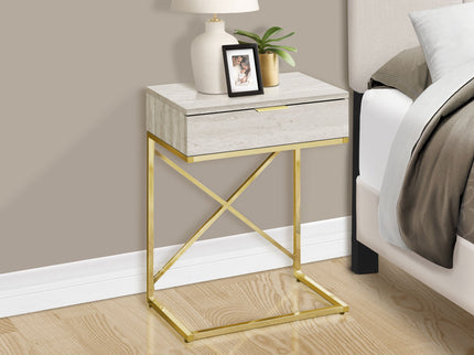 Accent Side Table, Storage Drawer, Spacious Tabletop, Contemporary & Modern