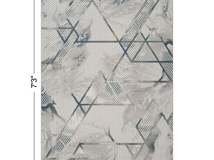 Geometrix - 5'3" X 7'3" Area Rug & Geometric, 3D Effect - Ivory / Gray