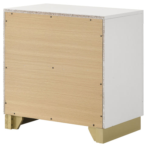 Modern Luxury Nightstand With 2 Drawer Storage