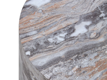 Simple Marble Textured Cylindrical Coffee Table Material - Gray