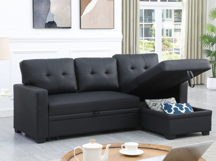 Upholstered Pull Out Sectional Sofa With Chaise