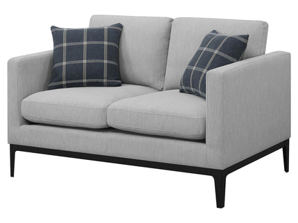 Saba - Cushion Back Loveseat With Pillow Top Arms - Light Gray