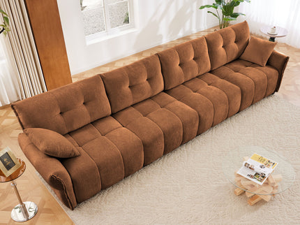 Modern Sofa & Pillows, Textured Cover, High Rebound Cushions